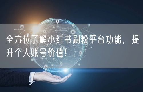全方位了解小红书刷粉平台功能，提升个人账号价值！