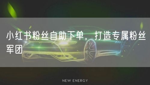 小红书粉丝自助下单，打造专属粉丝军团