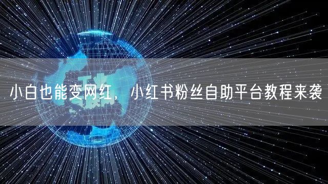 小白也能变网红，小红书粉丝自助平台教程来袭