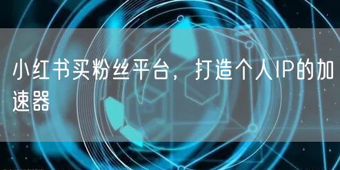 小红书买粉丝平台，打造个人IP的加速器