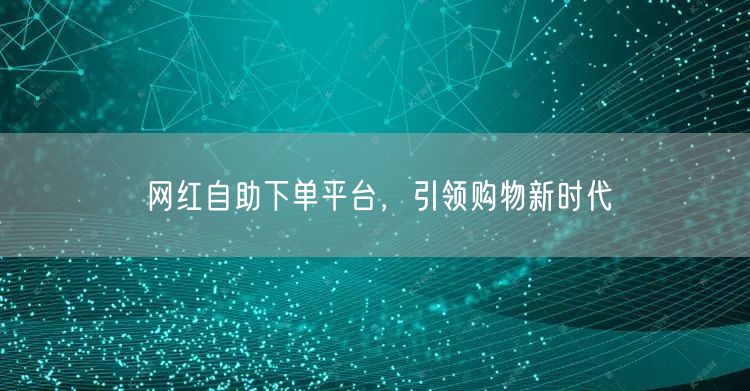网红自助下单平台，引领购物新时代