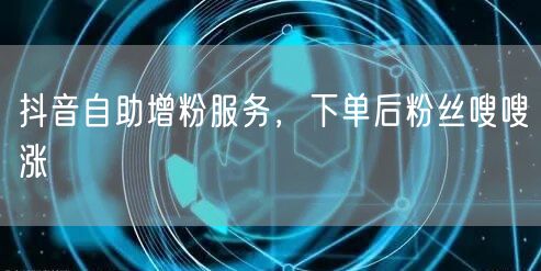 抖音自助增粉服务，下单后粉丝嗖嗖涨